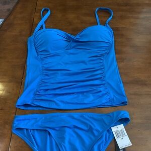 La Blanca Tankini Set in Blue.  New with Tags, Size 14